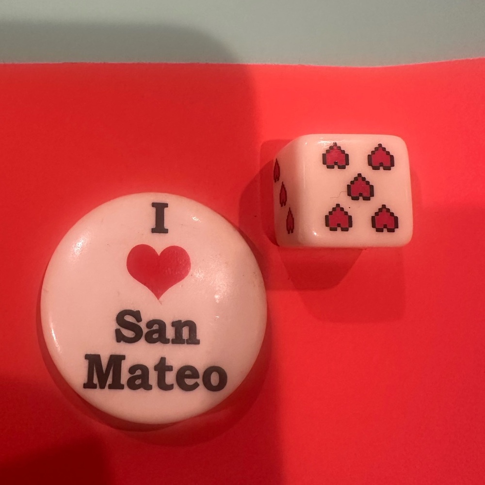 I Love San Mateo vintage pin